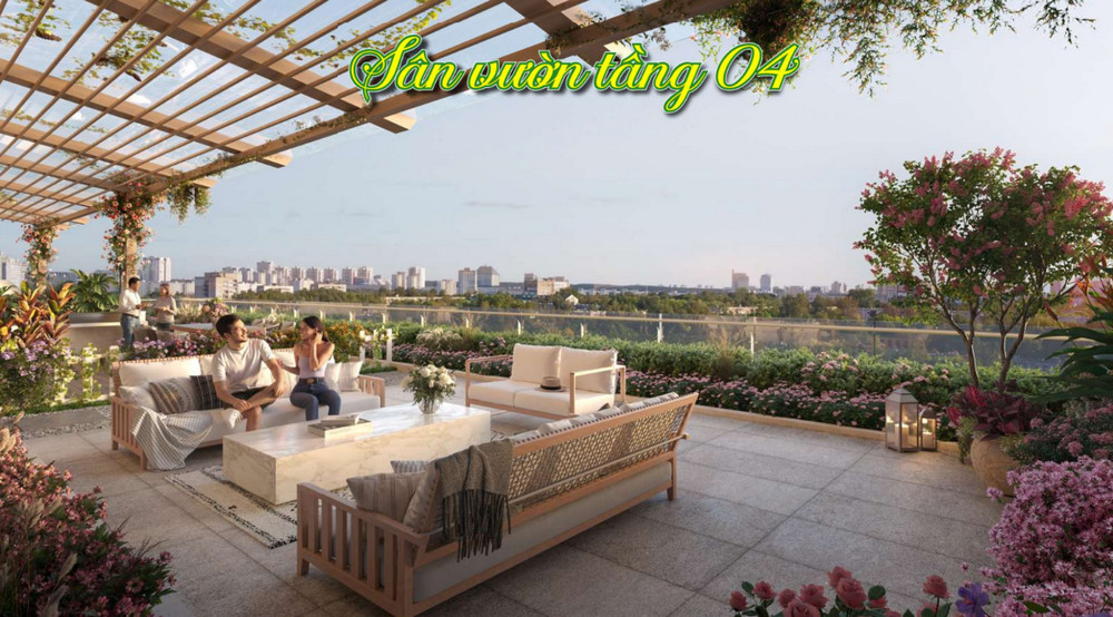 Sân vườn tầng 4 Bcons Aria