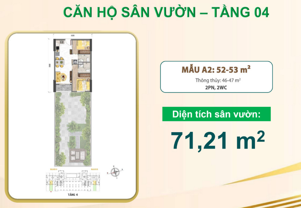 Căn sân vườn A2 Bcons Aria